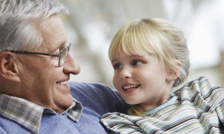 Grandfather and granddaughter