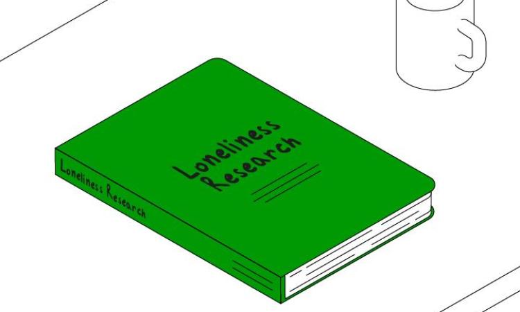 Graphic of a book with the title 'loneliness research'