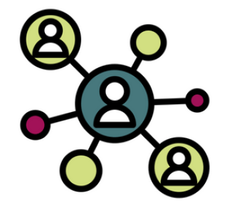 Graphic showing people connected in circles